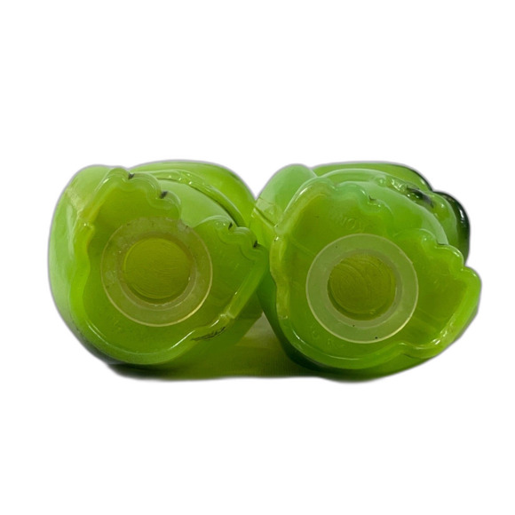 VTG Green Frog Plastic Salt Pepper Shakers Kitschy Happy Hong Kong Mid Century - Picture 5 of 9